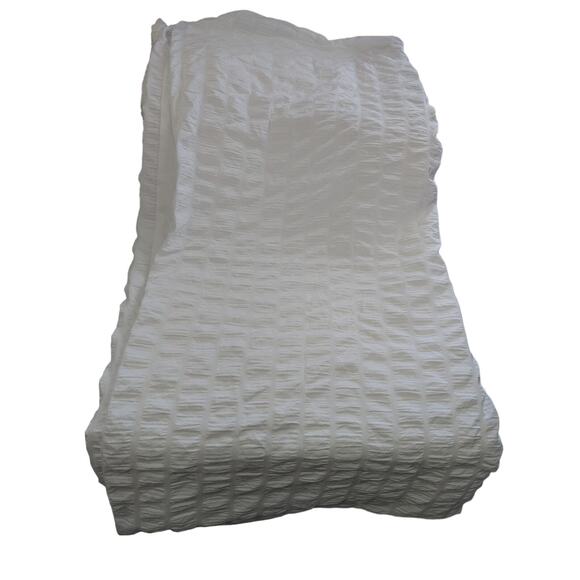 GORGEOUS WHITE PUFF CRIMPED MICROFIBER DUVET COMFORTER COVER! SZ FL - Picture 5 of 7